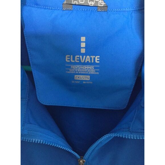 Elevate Mens Full Zip Windbreaker size 2XL Hooded Blue Lightweight Packable XXL - Picture 8 of 12